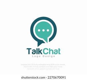 Talk chat logo design with a speech bubble
