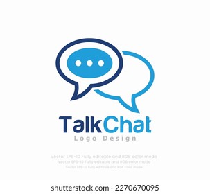 Talk chat logo design with a speech bubble