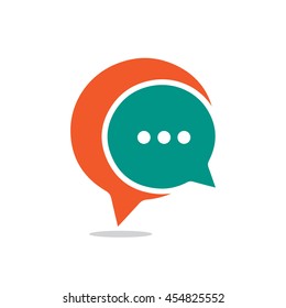 Talk and Chat Logo Design Template Elements Orange Green