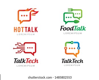 Talk or Chat logo symbol or icon template