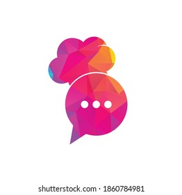 Plantilla de diseño del logotipo del chef. Icono de cocina de sombrero de chef de llamadas