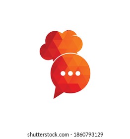 Talk chef logo design template. Talk chef hat kitchen talk icon