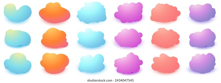 Talk, citation memo or dialog box bubble. Isolated White background. Vector, illustration. Set of colorful speech bubbles. Quotes frames. remark, mention quotations frame, callout text template.
