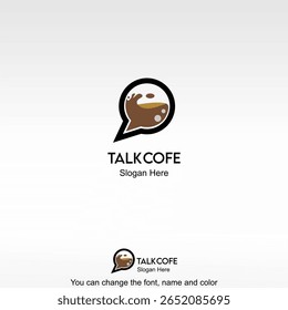 Talk Cofe Logo Template Design Vector