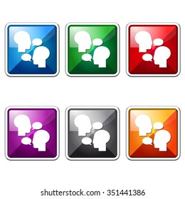 Talk Colorful Vector Icon Button