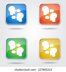 Talk Colorful Vector Icon Design