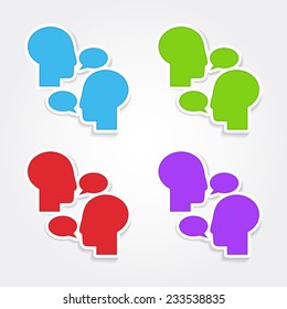 Talk Colorful Vector Icon Design