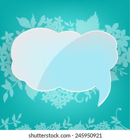 To talk in comics cloud in turquoise colors on the background color