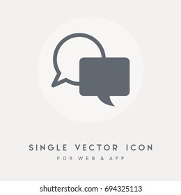 Talk, communication, Chat, message, dialog and speech vector icon. Use foe web design and app. Single vector pictograph graphic.