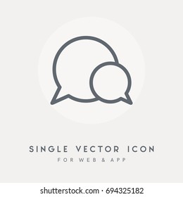 Talk, communication, Chat, message, dialog and speech vector icon. Use foe web design and app. Single vector pictograph graphic.