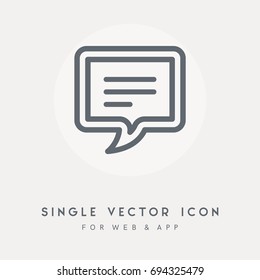 Talk, communication, Chat, message, dialog and speech vector icon. Use foe web design and app. Single vector pictograph graphic.