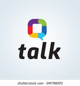 Talk, Communication and social logo template