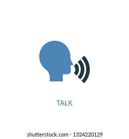 talk concept 2 colored icon. Simple blue element illustration. talk concept symbol design. Can be used for web and mobile UI/UX