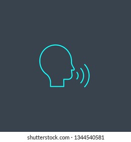 talk concept blue line icon. Simple thin element on dark background. talk concept outline symbol design. Can be used for web and mobile UI/UX