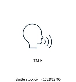 ícone da linha de conceito do talk. Ilustração de elemento simples. design de símbolo de esboço de conceito de conversa. Pode ser usado para UI/UX móvel e da Web