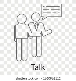 Talk concept on transparency background. Creative idea design. Flat vector illustration for template, brochure or presentation.