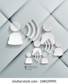 Talk concept vector 3d paper design