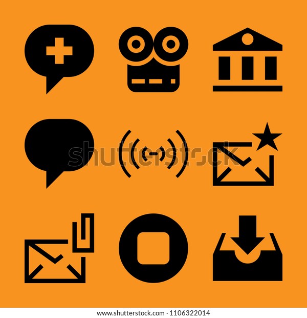 talk, creative, car, iot, tune and outline\
icon vector set. Flat vector design with filled icons. Designed for\
web and software\
interfaces