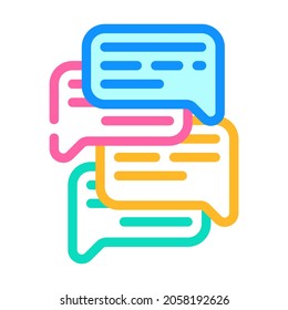 talk and discuss color icon vector. talk and discuss sign. isolated symbol illustration