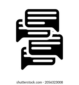 hablar y discutir el vector de icono de glifo. hablar y discutir el signo. símbolo de contorno aislado ilustración negra