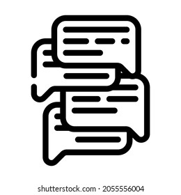 hablar y discutir el vector de icono de línea. hablar y discutir el signo. símbolo de contorno aislado ilustración negra