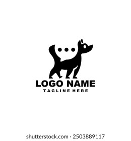 talk dog logo design vector