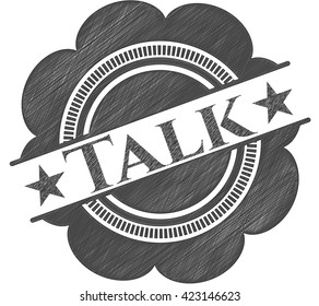 Talk Emblem zeichnen mit Bleistift-Effekt