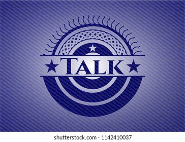 Talk emblem with jean texture