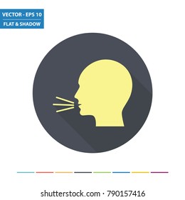 Talk flat icon with long shadow. Vector Illustration.