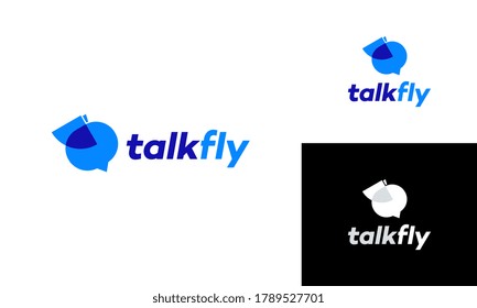 Talk Fly logo designs icon, Fast Consult logo template designs concept vector