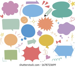 talk frame speak text colorful set 
