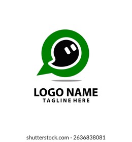 talk ghost logo design vector