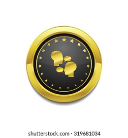 Talk Golden Vector Icon Button