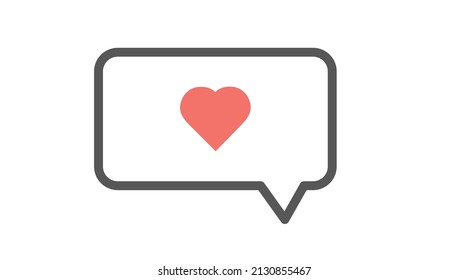 Talk and Heart Icon. Vector flat editable illustration