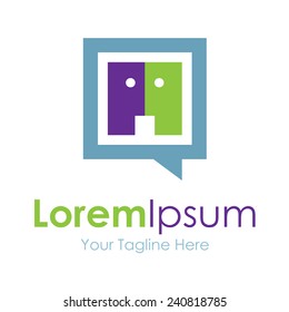 Talk human online conversation element icons business logo