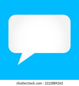 Talk icon with blue background. Speak and comment symbol. rectangle shape. Vector Illustration.