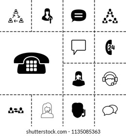 Talk icon. collection of 13 talk filled and outline icons such as support, customer support, woman speaker, chat, communication. editable talk icons for web and mobile.