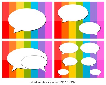 talk icon in colorful background communication concept illustration
