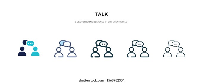 talk icon in different style vector illustration. two colored and black talk vector icons designed in filled, outline, line and stroke style can be used for web, mobile, ui