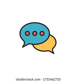 vector de contorno relleno del icono de charla. aislado en fondo blanco