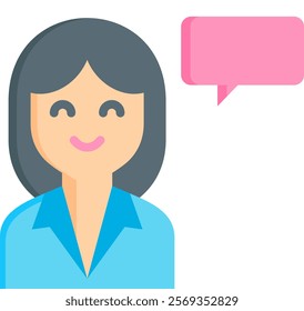 Talk Icon Flat Vector Illustration