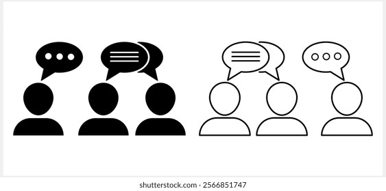 Talk icon isolated. Dialog or interview icon. People talking. Vector stock illusration