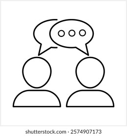 Talk icon isolated. Dialog or interview icon. People talking. Vector stock illusration