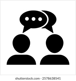 Talk icon isolated. Dialog or interview icon. People talking. Vector stock illusration