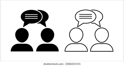 Talk icon isolated. Dialog or interview icon. People talking. Vector stock illusration