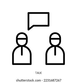 talk icon. Line Art Style Design Isolated On White Background