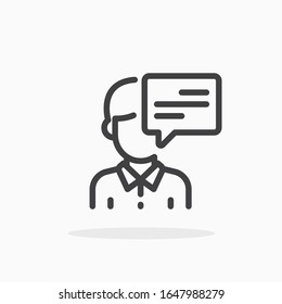 Talk icon in line style. For your design, logo. Vector illustration. Editable Stroke.