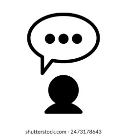 talk icon or logo illustration outline black style