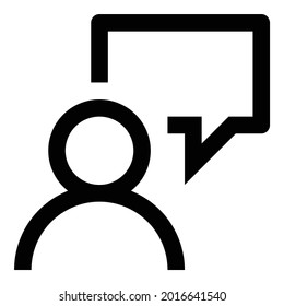 Talk Symbol auf weißem Hintergrund.