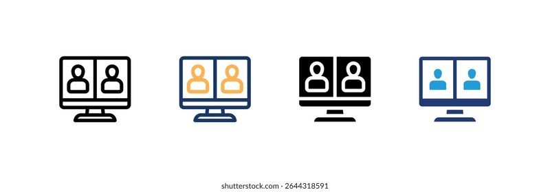 Talk icon set multiple style collection. Vector illustration.